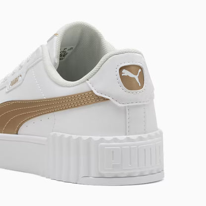 Puma Women's Carina 3.0 Day Night White/Gold Sneakers Shoes