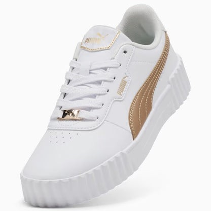 Puma Women's Carina 3.0 Day Night White/Gold Sneakers Shoes