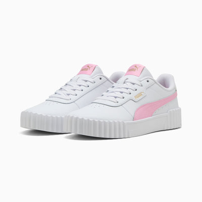 PUMA WOMEN'S CARINA 3.0 WHITE/PINK SNEAKER SHOES
