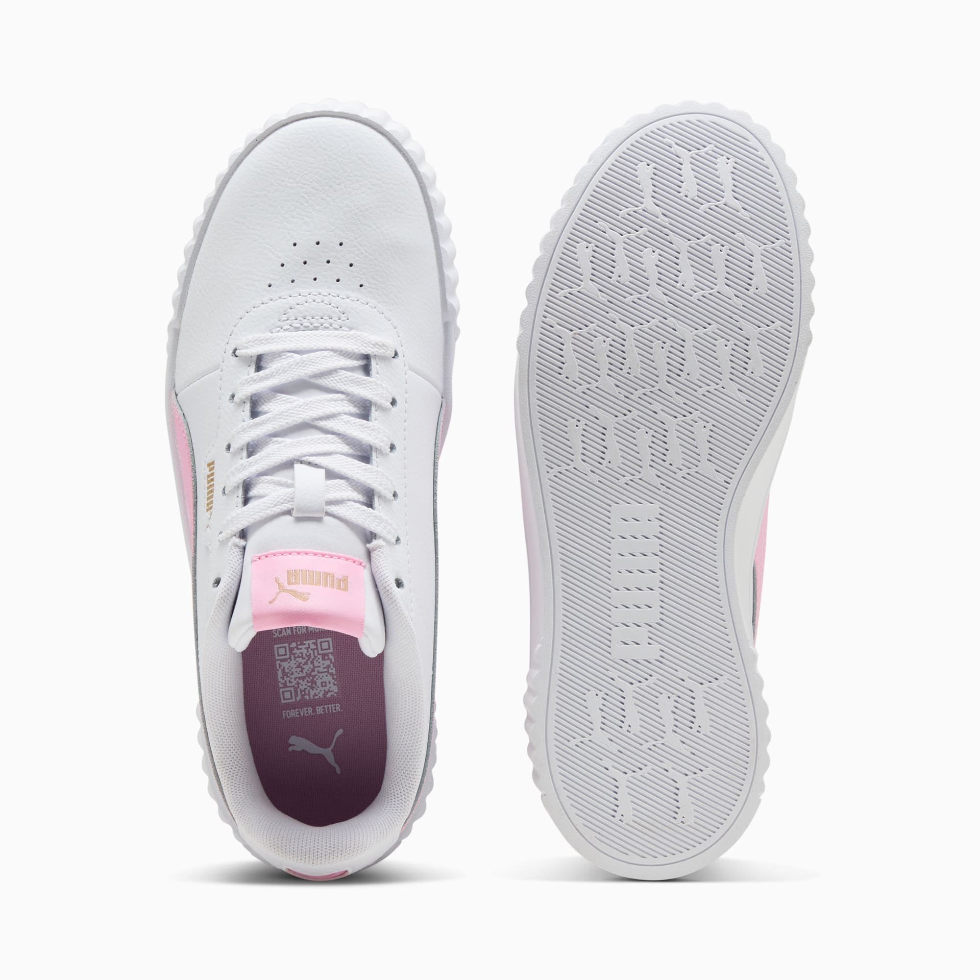 PUMA WOMEN'S CARINA 3.0 WHITE/PINK SNEAKER SHOES