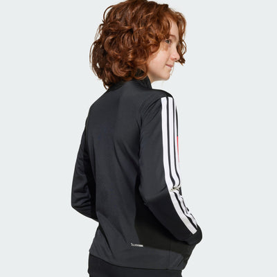 Adidas Kid's Tiberio Tricot 3-Stripes Black/Red Tracksuit Set