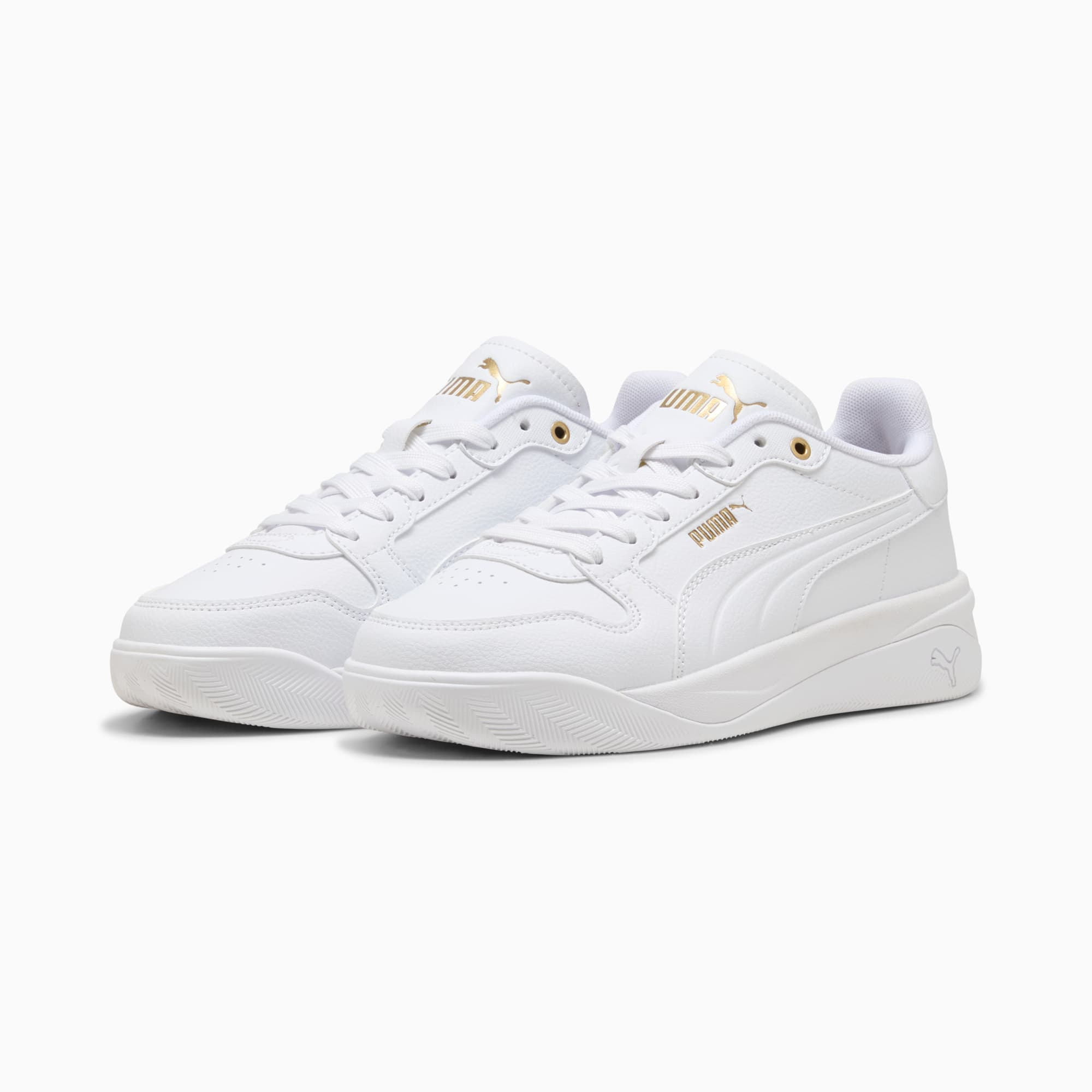 PUMA WOMEN'S COURT BAE WHITE/GOLD SNEAKER SHOES