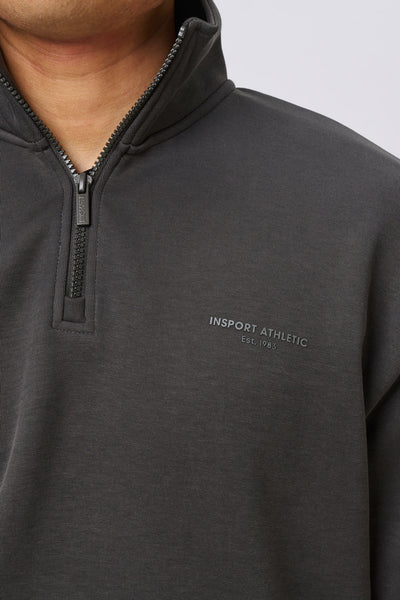 Insport Mens Denver Tech Quarter Zip Top Ash