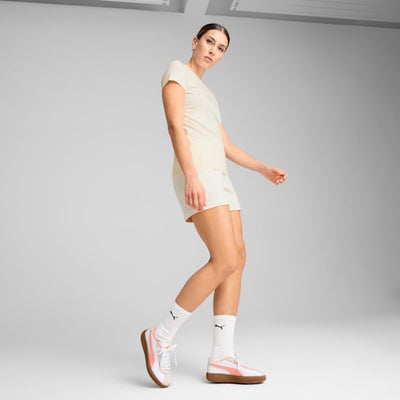 Puma Women's Essentials Elevated No Dye Beige Tee