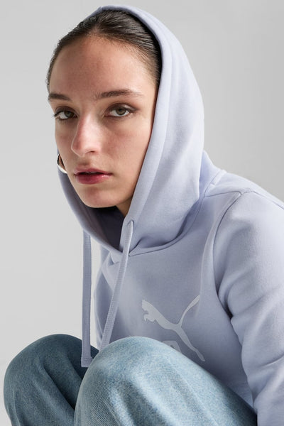 Puma Women's Essentials Logo Fleece Blue Hoodie
