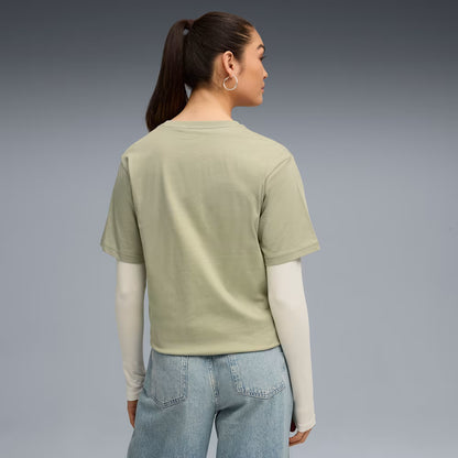 Puma Women's Essentials Relaxed Lux Army Tee