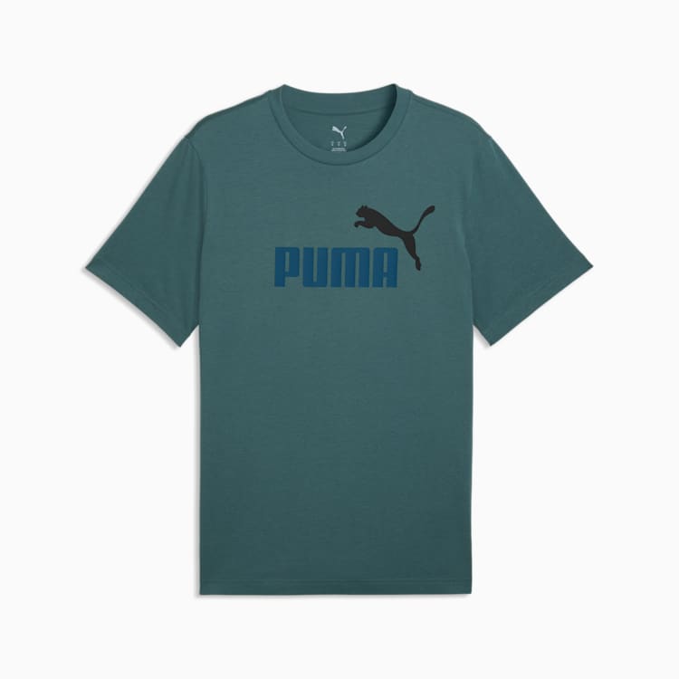 PUME MEN'S ESSENTIALS 2 COLOUR NO. 1 LOGO GREEN TEE