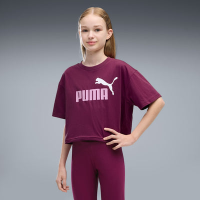 PUMA KID'S ESSENTIALS 2 COLOUR NO. 1 LOGO FUCHSIA TEE