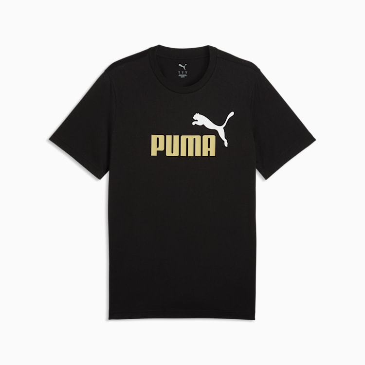 PUMA MEN'S ESSENTIALS 2 COLOUR NO. 1 LOGO BLACK/OLIVE TEE