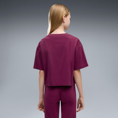 PUMA KID'S ESSENTIALS 2 COLOUR NO. 1 LOGO FUCHSIA TEE
