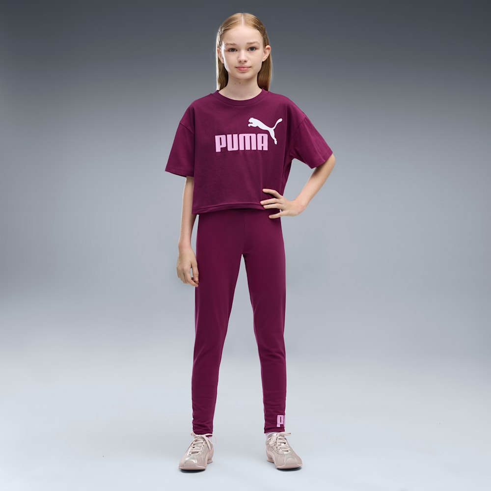 PUMA KID'S ESSENTIALS 2 COLOUR NO. 1 LOGO FUCHSIA TEE
