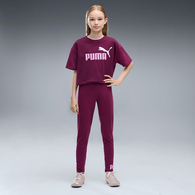 PUMA KID'S ESSENTIALS 2 COLOUR NO. 1 LOGO FUCHSIA TEE