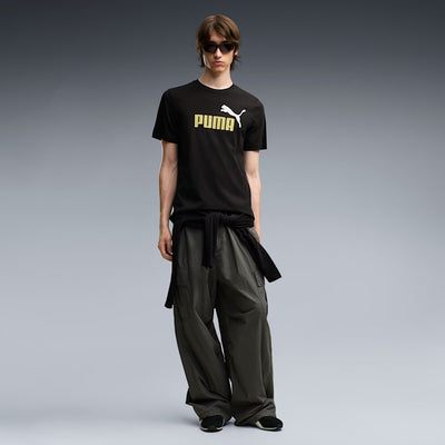 PUMA MEN'S ESSENTIALS 2 COLOUR NO. 1 LOGO BLACK/OLIVE TEE