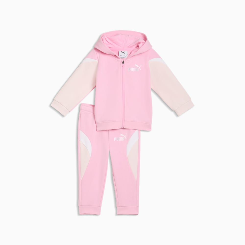 Puma Kid's Essentials Block Full Zip Pink Tracksuit Set
