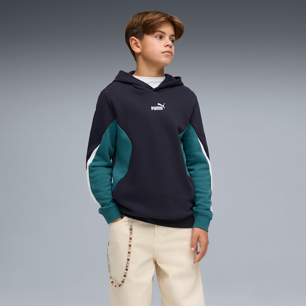 Puma Kid's Essentials Block Navy Hoodie