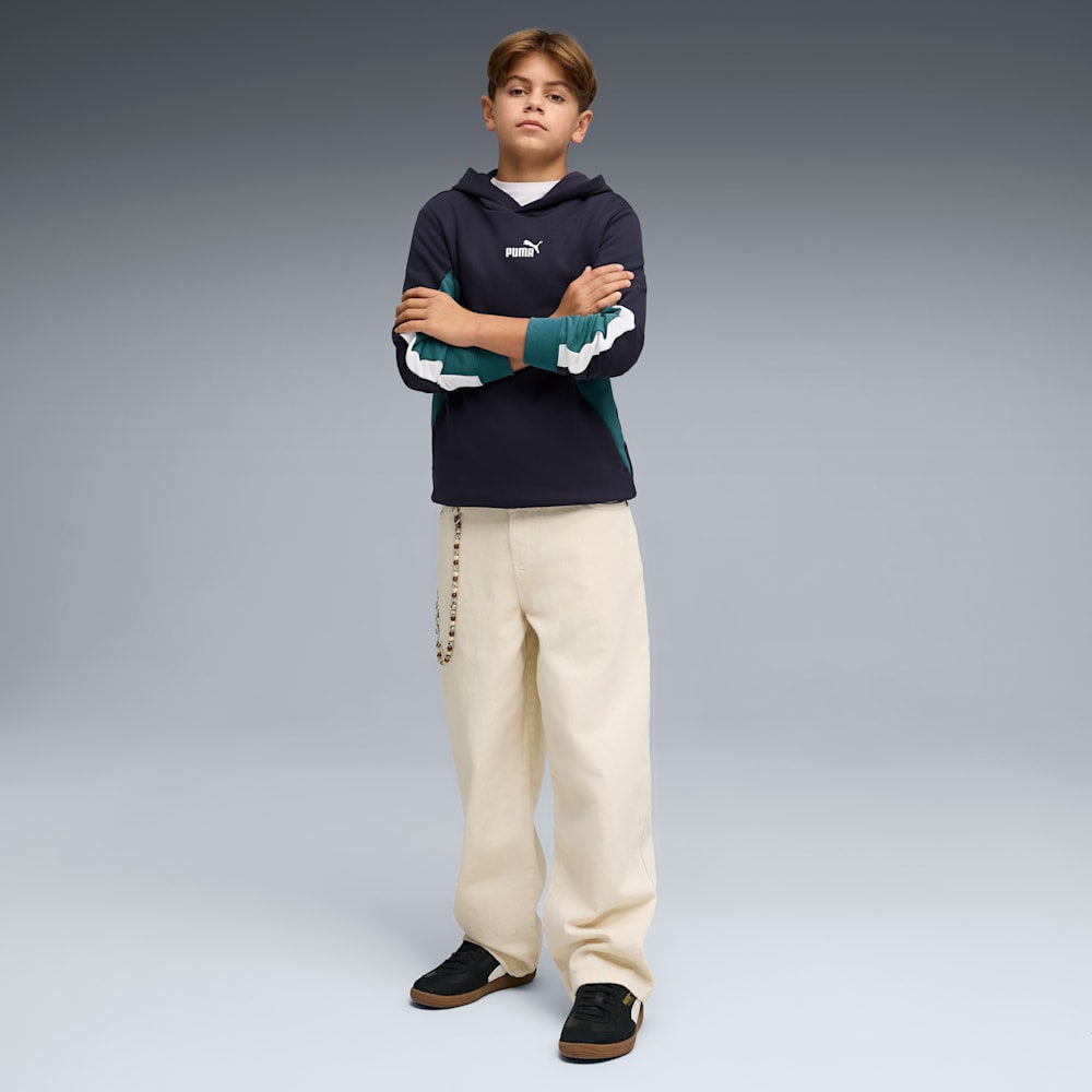 Puma Kid's Essentials Block Navy Hoodie