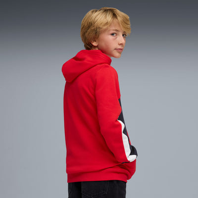 Puma Kid's Essentials Block French Terry Red Hoodie