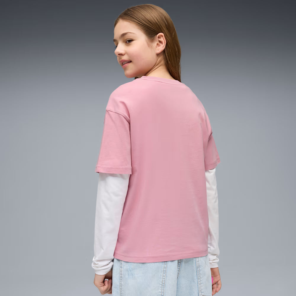Puma Kid's Essentials Boxy Pink Tee