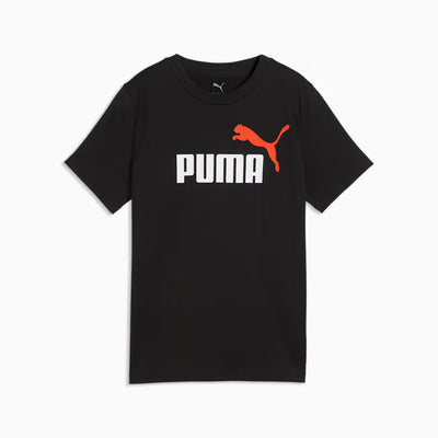PUMA KID'S ESSENTIALS COLOUR NO. 1 LOGO BLACK/RED TEE