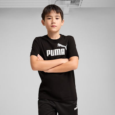 Puma Kid's Essentials 2 Colour Logo Black Tee