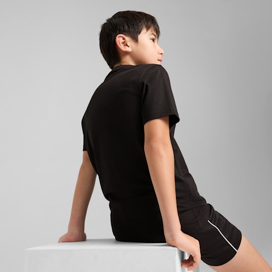 Puma Kid's Essentials 2 Colour Logo Black Tee