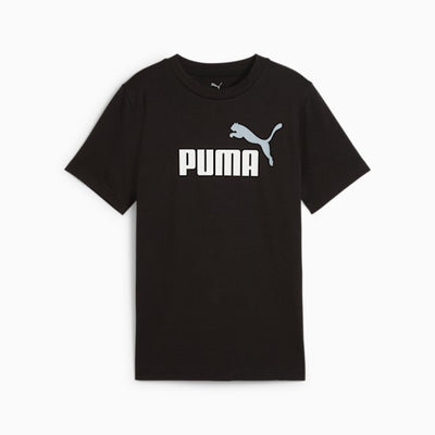 Puma Kid's Essentials 2 Colour Logo Black Tee