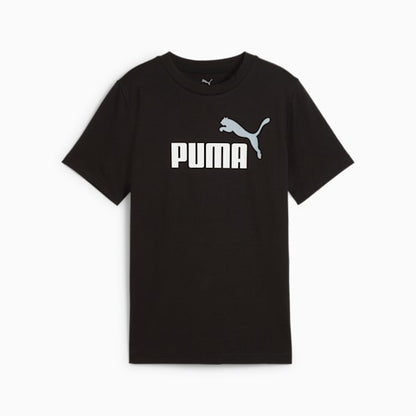 Puma Kid's Essentials 2 Colour Logo Black Tee