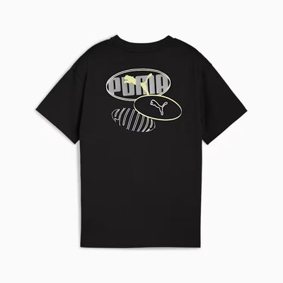 Puma Kid's Essentials Logo Lab Black Tee