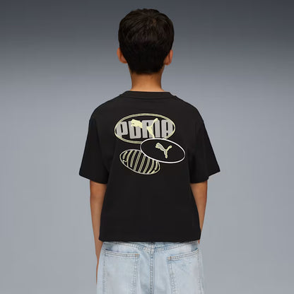 Puma Kid's Essentials Logo Lab Black Tee