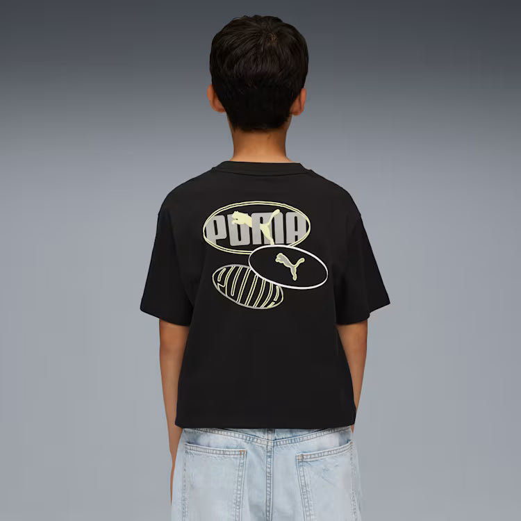 Puma Kid's Essentials Logo Lab Black Tee