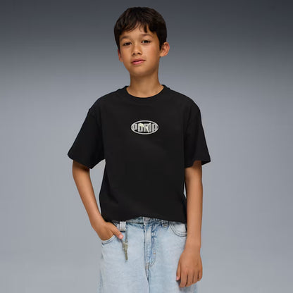 Puma Kid's Essentials Logo Lab Black Tee