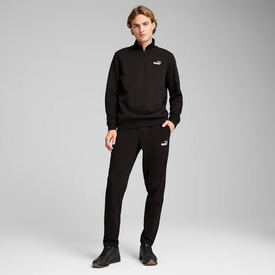 PUMA MEN'S ESSENTIALS NO. 1 LOGO BLACK QUARTER ZIP