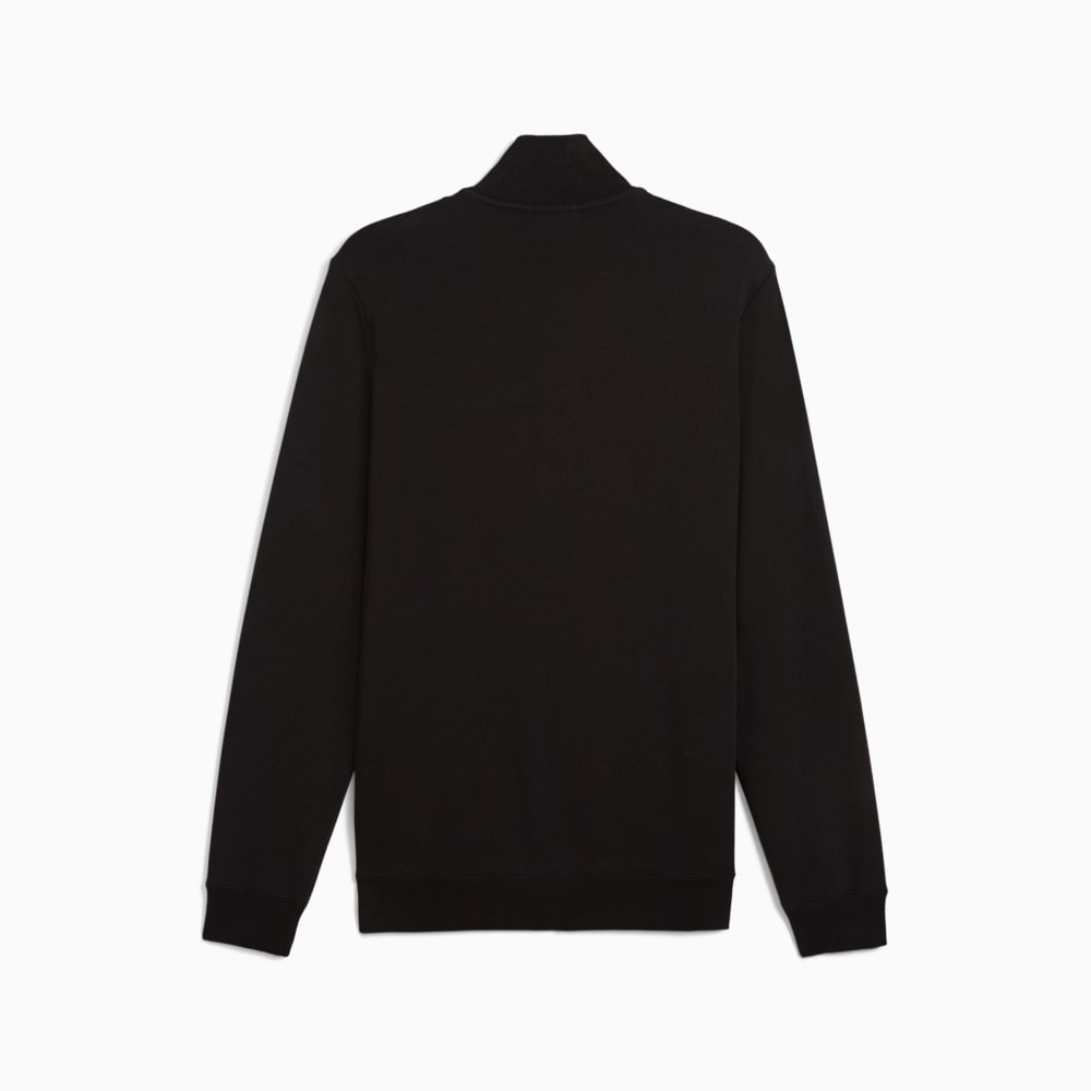 PUMA MEN'S ESSENTIALS NO. 1 LOGO BLACK QUARTER ZIP