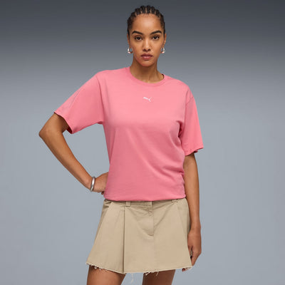 PUMA WOMEN'S ESSENTIALS RELAXED PINK TEE