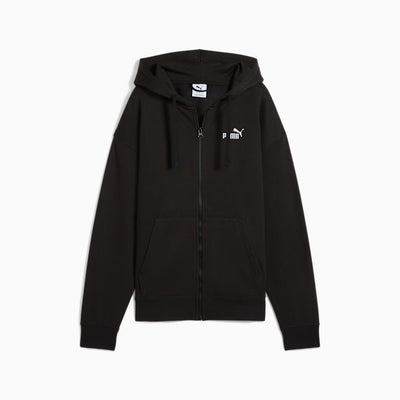 Puma Women's Essentials Small Logo Fleece Full-Zip Black Hoodie