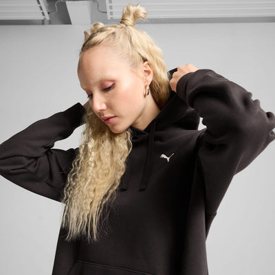 Puma Women's Essentials Comfort Fleece Black Hoodie