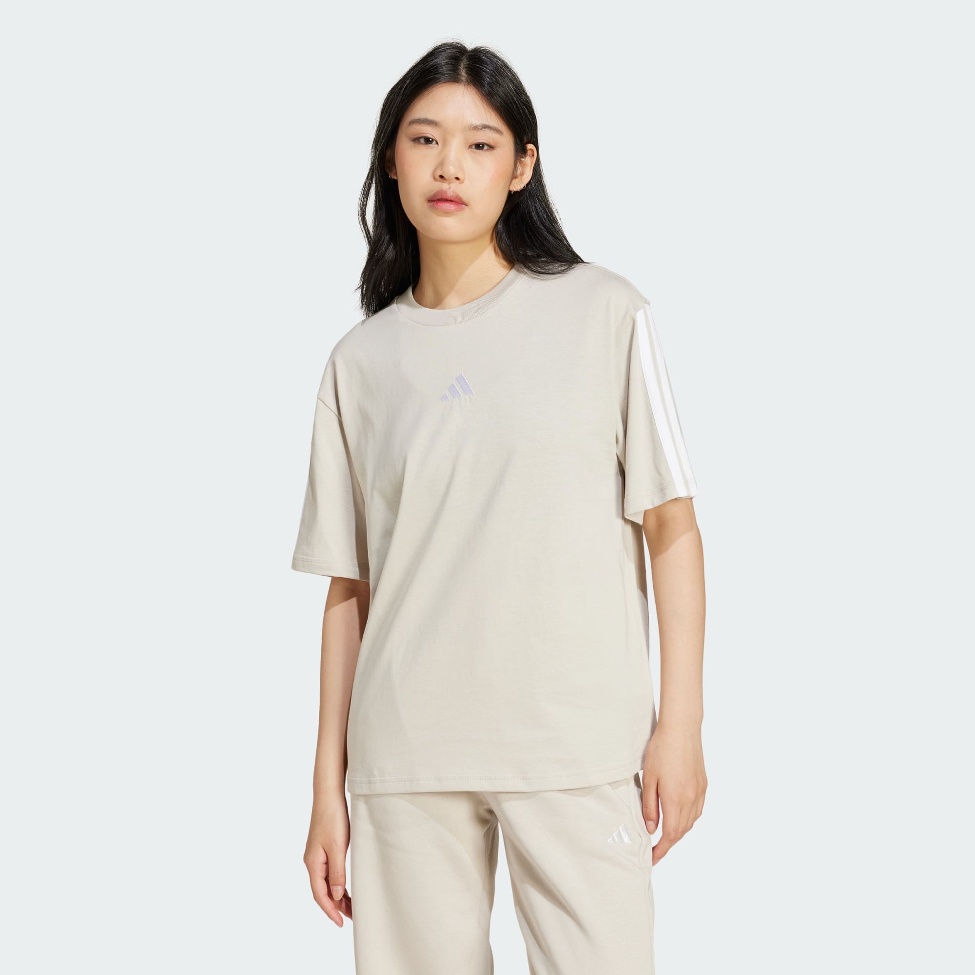 Adidas Women's 3-Stripes Boyfriend Alumina Tee
