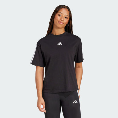 Adidas Women's 3-Stripes Boyfriend Black Tee