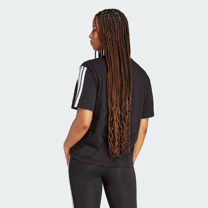 Adidas Women's 3-Stripes Boyfriend Black Tee