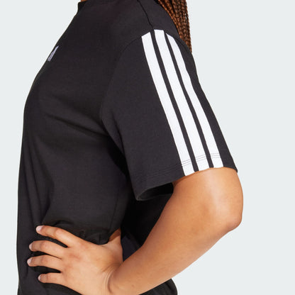 Adidas Women's 3-Stripes Boyfriend Black Tee