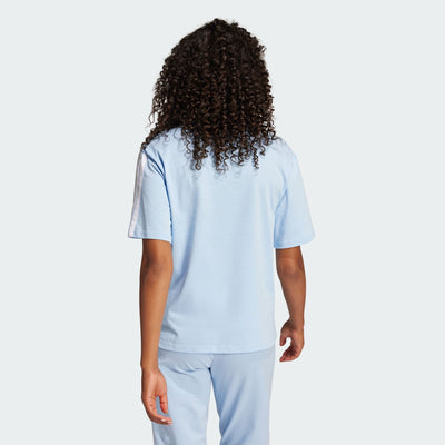 ADIDAS WOMEN'S ESSENTIALS 3-STRIPES BOYFRIEND BLUE TEE
