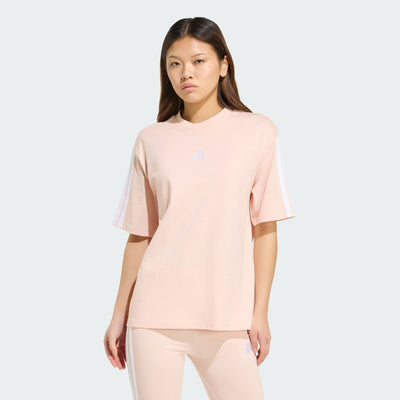 Adidas Women's 3-Stripes Boyfriend Pink Tee