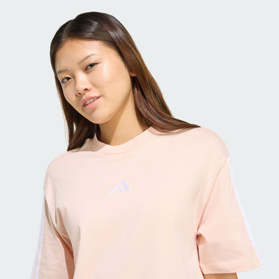 Adidas Women's 3-Stripes Boyfriend Pink Tee