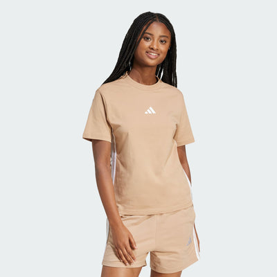 Adidas Women's Essentials 3-Stripes Sandstone Tee