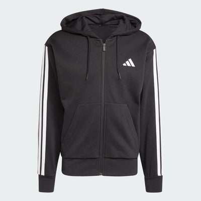 Adidas Men's 3-Stripes Fleece Black Jacket