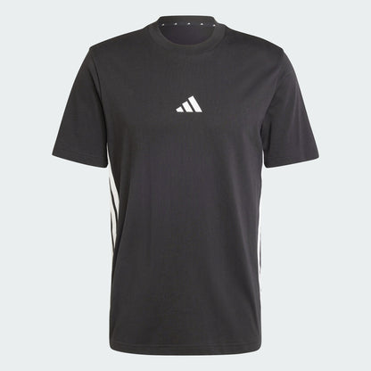 Adidas Men's 3-Stripes Single Jersey Black Tee