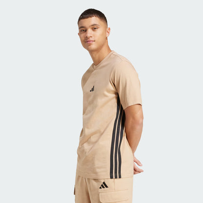 Adidas Men's 3-Stripes Small Logo Sandstone Tee
