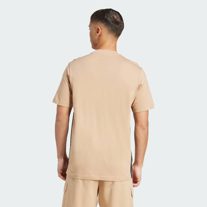 Adidas Men's 3-Stripes Small Logo Sandstone Tee