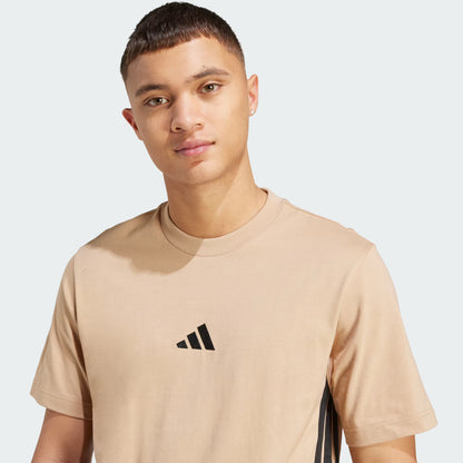 Adidas Men's 3-Stripes Small Logo Sandstone Tee