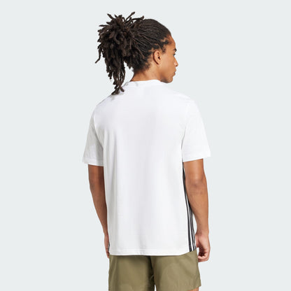 Adidas Men's 3-Stripes Single Jersey White Tee